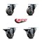 Service Caster 3'' Gray Poly Wheel Swivel Top Plate Caster Set with 2 Posi Brakes, 4PK SCC-20S314-PPUB-2-PLB-2 - alternate 3